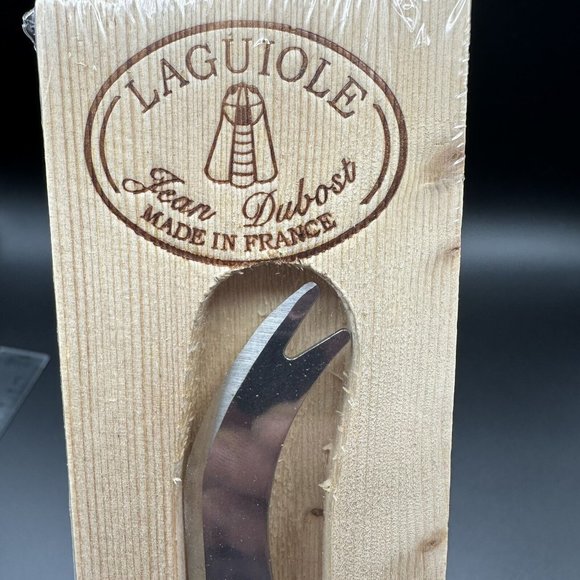 Laguiole Cheese Knife Stainless Khaki Brown Fork Tip French Authenticity Certif - Picture 5 of 9